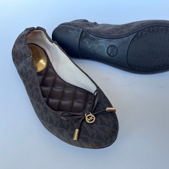 Michael Kors Brown Leather Ballerina Flats - Like New - Picture 4 of 5